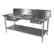 John Boos EPT6R10-DL2B-72R 72" Prep Table Sink Unit, 2 Bowl on Right with Drawer - 16 Gauge 1 image