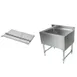 John Boos UBIB-2136 36" Insulated Underbar Ice Bin / Cocktail Unit w/ Sliding Lids and Drain 1 image