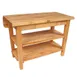 John Boos KIB01-O Kitchen Island Bar, 48"W x 32"D, Northern Hard Rock Maple, Oil Finish, 8" Drop Leaf, 15" Utensil Drawer 1 image