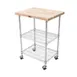 John Boos MET-MWC-1 Maple Top 2 Shelf Metropolitan Chrome Wire Cart 1 image