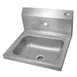 John Boos PBHS-W-1410-4D1 17" Wall Mounted Hand Sink without Faucet - with Single Splash Hole 1 image