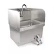 John Boos PBHS-W-1410-KV2APN-SS Wall Mounted Hand Sink w/Hands Free Faucet & Knee Valves-3 Splashes 1 image