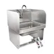 John Boos PBHS-W-1410-KV2MB-SS 17" Wall Mounted Hand Sink w/Hands Free Faucet & Knee Valves-3 Splashes 1 image