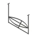 John Boos PRB01-C 43" Stainless Steel Triple Bar Ceiling Hung Pot Rack with 12 Double Prong Hooks, Boat Shaped  1 image
