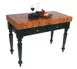 John Boos RN-LR04 Rouge et Noir Le Rustica Utility Table, 30"W x 24"D x 34.5"H, 4" Thick End Grain American Cherry Top, Oil Finish, Black Painted Wood Base 1 image