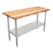 John Boos SNS1860 Work Table, Wood Top, 60"W X 18"D X 35-1/4"H Overall Size 1 image