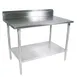 John Boos ST4R5-3030GSK 30" Open Base Work Table with Undershelf - 5" Backsplash / 14 Gauge Top 1 image
