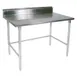 John Boos ST6R5-2430GBK 30" Open Base Work Table with Side & Rear Crossrails - 5" Backsplash 1 image