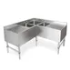 John Boos UBS3C-1848-2D18 48" Corner Underbar Sink Units, 3 Compartment with 2 Drainboards 1 image