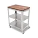 John Boos WAL-CU-CULART30 Cucina Culinarté Cart, 30"W x 18-1/8"D x 36"H, Black Walnut, Removable Cutting Board, Stainless Steel Base 1 image