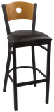 JMC Furniture CIRCLE SERIES BARSTOOL VINYL with Wood Back, Black Coat Finish, Metal Frame 1 image