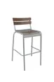 JMC Furniture ELCANO BARSTOOL Outdoor Bar Stool, Plastic Wood Back & Seat, Silver Powder Coat Finish, Armless Ladder Back Style 1 image