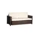 JMC Furniture OUTDOOR ESPRESSO DOUBLE COUCH 26H x 66W Loveseat with Cushions Aluminum Frame 1 image