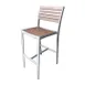 JMC Furniture OUTDOOR MALLORY BARSTOOL TAN Armless Aluminum Barstool with Tan Synthetic Teak Seat & Back 1 image