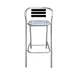 JMC Furniture OUTDOOR PINZON BLACK BARSTOOL Aluminum Frame with Black Synthetic Teak Back & Seat, Ladder Back Style 1 image