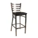 JMC Furniture WHITE HORSE BARSTOOL VINYL with Ladder Back, Black Powder Coat Finish, Vinyl Seat, Metal Frame 1 image