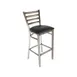 JMC Furniture WHITE HORSE BARSTOOL WOOD with Ladder Back, Metal Frame, Black Powder Coat Finish, Vinyl Seat 1 image