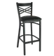 JMC Furniture X SERIES BARSTOOL VINYL – Black Powder Coat, Metal Frame, Cut‑Out Back, Vinyl Seat, Footrest 1 image