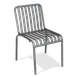 JustChair A33018 Aluminum Outdoor Side Chair, Silver Grey, Stackable, Metal Slatted Back and Seat 1 image