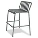JustChair A33030 Outdoor Stackable Aluminum Bar Stool, Metal Slat Back, Armless, Silver Grey Powder Coat 1 image