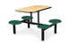 JustChair CLUS-IS-4S-BS Cluster Table Unit, 24" x 42", Island Style, 4-Seat, Black, Welded Steel Frame, Laminated Top 1 image