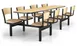 JustChair CLUS-IS-8S-WB Cluster Table Unit, Rectangular, 24x108, Island Style, 8 Padded Swivel Chairs, Black Wood, Welded Steel Frame 1 image