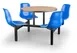 JustChair CLUS-RD36-4S-BB Cluster Table Unit, Round, 36Dia, Island Style, 4 Bucket Swivel Seats, Black Steel Frame, Laminated Top, Sold as Set 1 image