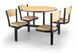 JustChair CLUS-RD36-4S-WB Cluster Table Unit, Round, 36Dia, Island Style, 4 Padded Swivel Seats, Black Wood, Welded Steel Frame 1 image