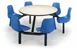 JustChair CLUS-RD48-6S-BB Cluster Table Unit, Round, 48 Dia, Island Style, 6 Bucket Swivel Seats, Black 1 image