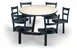 JustChair CLUS-RD48-6S-MB Cluster Table Unit, Round, 48 Dia, Island Style, 6 Padded Swivel Seats, Black 1 image
