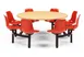 JustChair CLUS-RD60-8S-BB Cluster Table Unit, Round, 60Dia, Island Style, 8 Bucket Swivel Seats, Black 1 image
