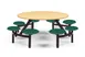JustChair CLUS-RD60-8S-BS Cluster Table Unit, Round, 60 Dia, Island Style, 8 Button Style Swivel Seats, Black 1 image