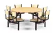 JustChair CLUS-RD60-8S-WB Cluster Table Unit, Round, 60Dia, Island Style, 8 Padded Swivel Chairs, Black Wood, Welded Steel Frame 1 image