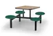 JustChair CLUS-SQ36-4S-BS Cluster Table Unit, Square 36x36, Island Style, 4 Button Style Swivel Seats, Black Steel Frame 1 image