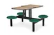 JustChair CLUS-ST-4S-BS Cluster Table Unit, 2x 21x24 Island Style Tops, 4 Button Swivel Seats, Black Steel Frame, Laminated Top, Sold per Set 1 image