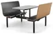 JustChair CONT-IS-42 Contour Table Unit, 42"L, Island Unit, Laminated Seats, Black, Welded Steel Frame 1 image