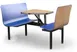 JustChair CONT-TR-44 Contour Table Unit, 44"L, Transition Unit, Laminated Seats, Black, Welded Steel Frame 1 image