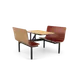 JustChair CONT-WS-42 Contour Table Unit, 42"L, Wall Mounted, Laminated Seats, Welded Steel Frame, Black 1 image