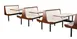 JustChair CPLUS-4TU-IS-44 Contour Plus Booth Table Unit, 44"L, Quad Island Unit, Laminated Seats, Welded Steel Frame, Black 1 image