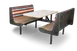 JustChair CPREM-1TU-WS-59 Contour Premium Booth Table Unit, 59", bench seat, laminated top, welded steel frame, black 1 image