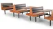JustChair CPREM-4TU-IS-47 Contour Premium Booth Table Unit, 47L, Quad Island, Laminated Seats, Welded Steel Frame, Black 1 image