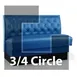 JustChair JBSB-SBT-TQ-36-GR3 3/4 Circle Corner Booth, 276in Length, Upholstered Tufted Back, 36in Height, Grade 3 Upholstery 1 image