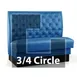 JustChair JBSB-SBT-TQ-42-GR2 3/4 Circle Corner Booth, Button Tufted Back, Upholstered Seat, 42" Height 1 image