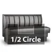 JustChair JBSB-UCH-HC-36-GR2 1/2 Circle Corner Booth, Vertical Channel Back, Upholstered Seat, 36" Height 1 image