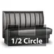 JustChair JBSB-UCH-HC-42-GR3 1/2 Circle Corner Booth, Vertical Channel Back, Upholstered Seat, 48" Height 1 image