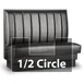JustChair JBSB-UCH-HC-48-GR1/COM 1/2 Circle Corner Booth, Vertical Channel Back, Upholstered Seat, 48" Height 1 image