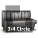 JustChair JBSB-UCH-TQ-36-GR1/COM 3/4 Circle Corner Booth, Vertical Channel Back, Upholstered Seat, 36" Height 1 image