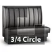 JustChair JBSB-UCH-TQ-48-GR2 3/4 Circle Corner Booth, Vertical Channel Back, Upholstered Seat, 48" Height 1 image