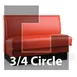 JustChair JBSB-UPL-TQ-36-GR3 3/4 Circle Corner Booth, Plain Back, Upholstered Seat, 36" Height 1 image