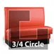 JustChair JBSB-UPL-TQ-42-GR3 3/4 Circle Corner Booth, Plain Back, Upholstered Seat, 42" Height 1 image